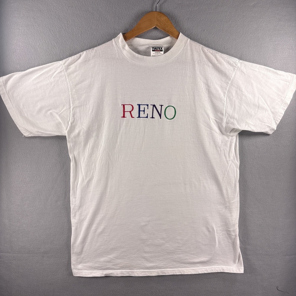 Vintage Reno Nevada Spellout T-Shirt XL Multicolor Embroidered